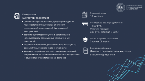 Переподготовка - - 2026 по специальности Бухгалтерский учет и анализ